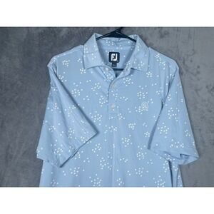 FootJoy Country Club of the South Mens Print Polo Shirt Blue White Size Small